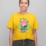 Alien Cat Abduction Half Sleeve Printed T-shirt- Unisex